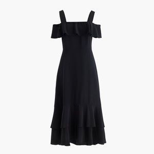 J. Crew Collection cold-shoulder silk dress